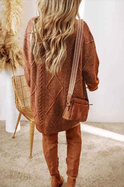 SWEATER DRESS CABLE KNIT