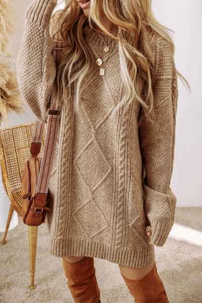 SWEATER DRESS CABLE KNIT