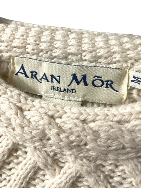 Cable Crew Neck Sweater with Pockets-Made: Aran Mor