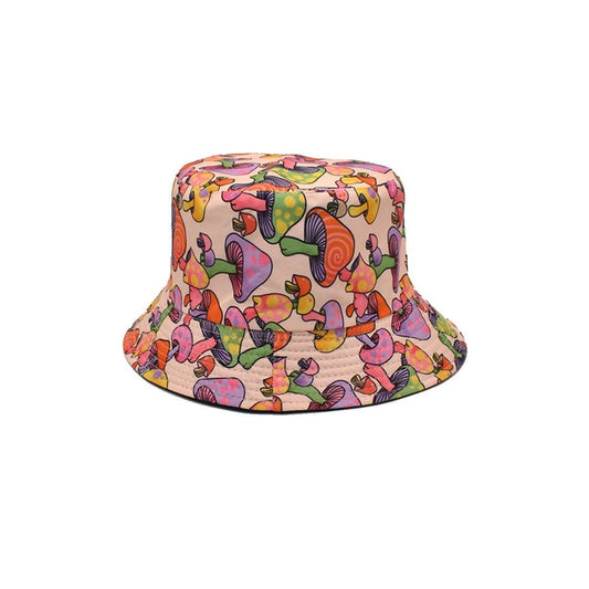 HAT  COSMIC MUSHROOMS RAINBOW PRINT BUCKET HAT UNISEX