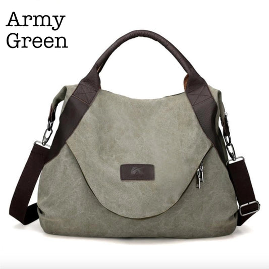 SALE - TOTE  EVERYDAY ARMY GREEN TOTES-LARGE